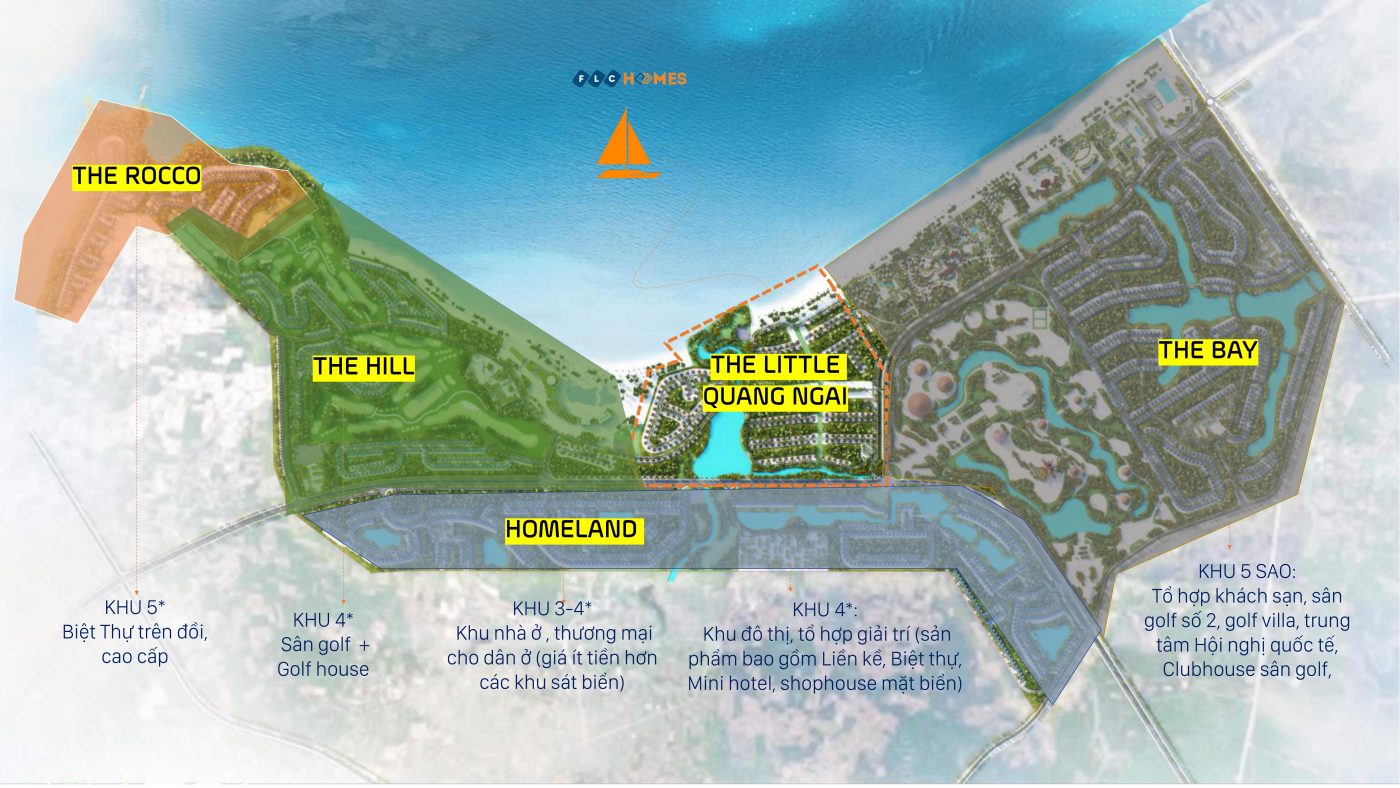 5 Phân khu của dự án FLC Quảng Ngãi Beach & Golf Resort