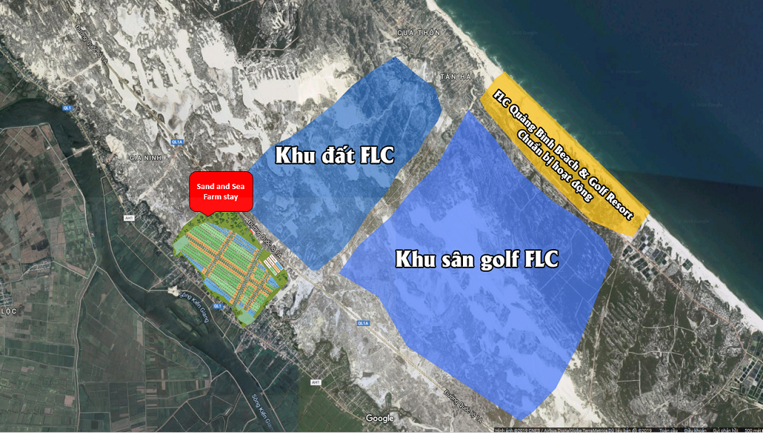 Vị trí dự án đất nền ven biển Sandasea Quảng Bình
